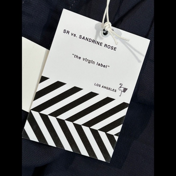 Sandrine Rose X Free People Blue/Blk French Worker Pant Pinstripe Patch Size 29 - Picture 13 of 14